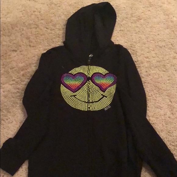 New Youth Girls Size 12 Zip up Hooded Sweat Jacket - Picture 2 of 6